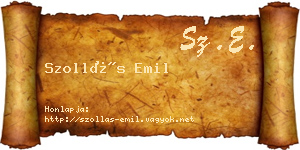 Szollás Emil névjegykártya