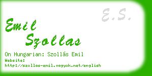 emil szollas business card