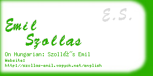 emil szollas business card